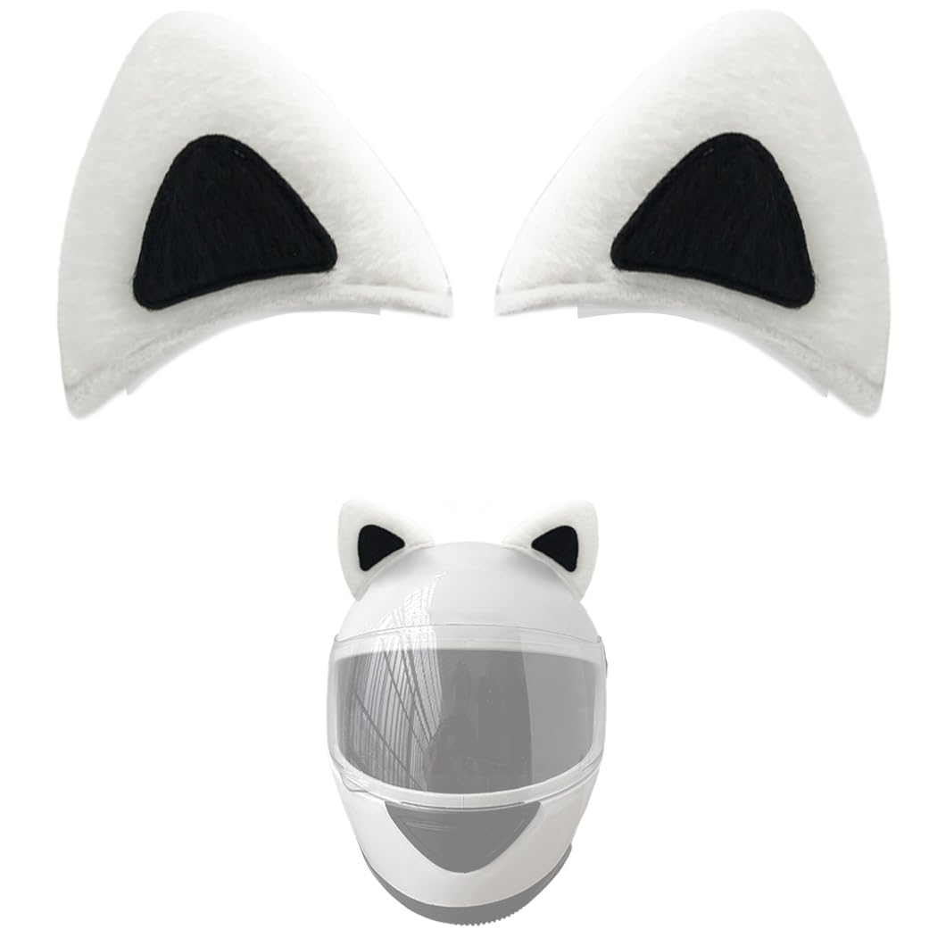 1 Pair Plush Cat Ear Helmet Horns for Ski Bicycle Motorcycle Helmet Cute Helmet Accessories Decoration Helmet Ears Black
