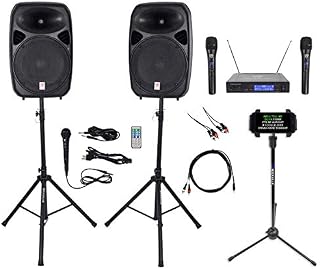 Rockville Dual 15" iphone/ipad/Android/Laptop/Tablet Pro Karaoke Machine/System