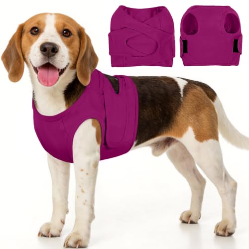 Image of BRKURLEG Dog Chest Recovery Suit After Surgery, Purple L | Dog Chest & shoulder Wound Cover, Breathable & Soft Anti-Licking Wound Vest, Not for Spay /Neuter Surgeries, Cone Alternative