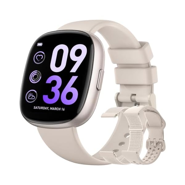 Sanorum Smart Watches for Women Men with Call: Fitness Trackers with 24-Hour Heart Rate SpO2 Sleep Monitor 120+ Sport Mode 5ATM Waterproof Smartwatch Compatible with iPhone Android Phones Starlight