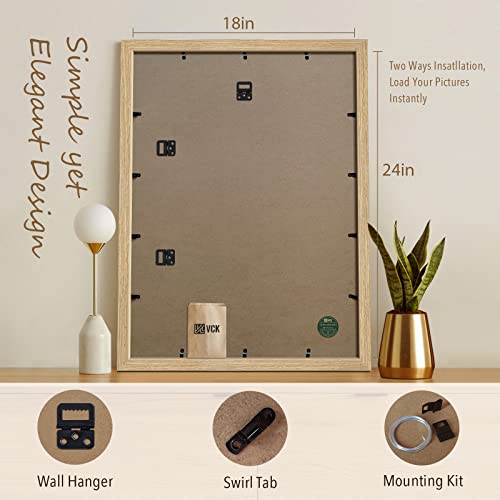 Vck 18X24 Poster Frame Set Of 3 - Oak, Natural Solid Wood Picture Frames, Wall Hanging #TOP2