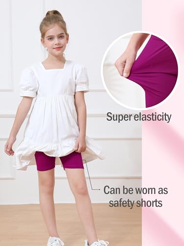 Resinta Pacote com 12 shorts de bicicleta para meninas, shorts infantis para meninas, shorts de danç