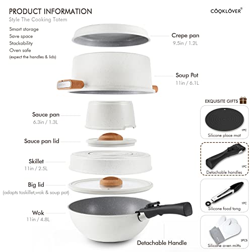 Stackable-Cookware-Set-Nonstick-100-PFOA-Free-Induction-Pots-and-Pans-Set-Space-Saving-with-Cooking-Utensils-13-Piece--White
