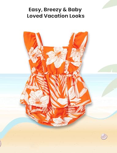 Image of PATPAT Family Hawaiian Matching Outfits - Mommy and Me Vacation Outfits | Halter Sundresses and Button Down Shirts,Caribbean Vacation Summer Tropical Outfits,Hawaiian Boho Tropical Floral Printed