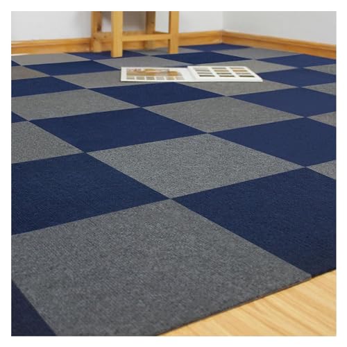VDLLQYN, Losetas de Alfombra, Alfombra Antideslizante for pelar y Pegar, baldosa for Piso, Papel Tapiz con Efecto de hormigón DIY de 12x12 Pulgadas, Estera insonorizada,Moqueta autoadhesiva(B,15PCS)