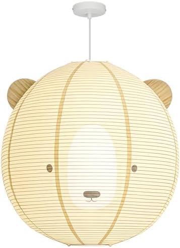 3D Creative Animal Art Paper Pendent Lamp Handmade Fox Brown Bear...