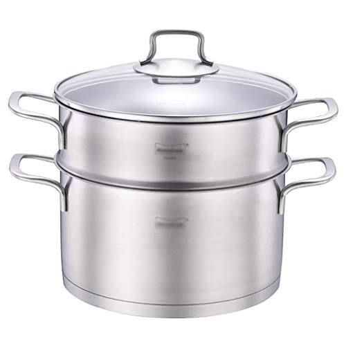 DXYDZSWD 304 Vaporizador De Acero Inoxidable/Olla De Sopa 1 Capa De 1 Capa con Vapor 22 Cm Espesado Adecuado For Cocina De Gas/Cocina De Inducción Adecuada For 1-3 Personas