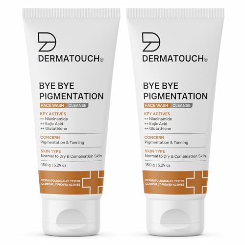 Image of DERMATOUCH Bye Bye Pigmentation Face Wash | Anti Pigmentation for Men and Women with Niacinamide, Kojic Acid, & Glutathione | 150g (Pack of 2)