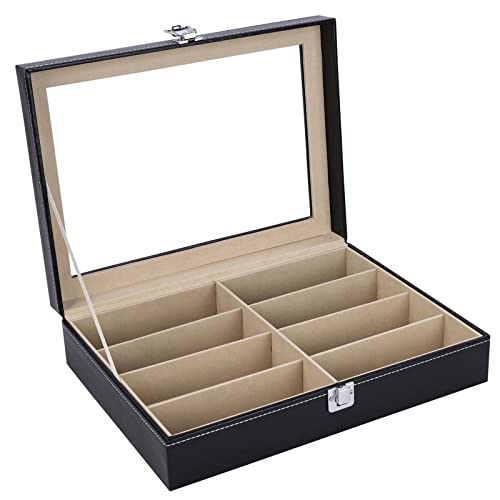 Image of AUTOARK Leather 8 Piece Eyeglasses Storage and Sunglass Glasses Display Case Organizer