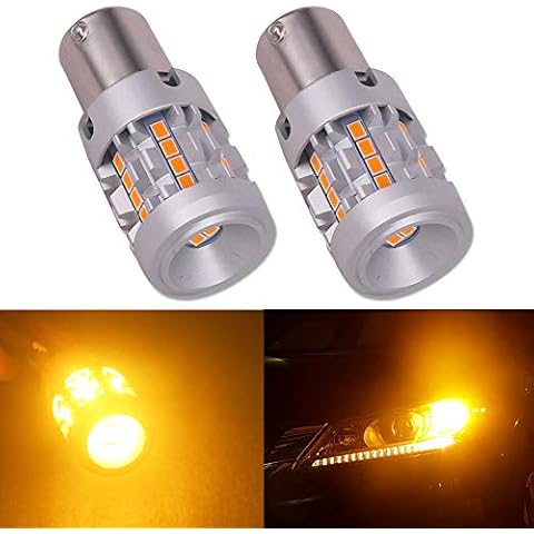 HSUN BAU15S PY21W 7507 1056 LED Bulbs,Built in Strong Canbus Error Free No Hyper Flashing with 26LED SMD3020 Chip Extremely Bright Bulbs For Car LED Turn Signal Light Only,Amber/Orange 2 Pack Cover