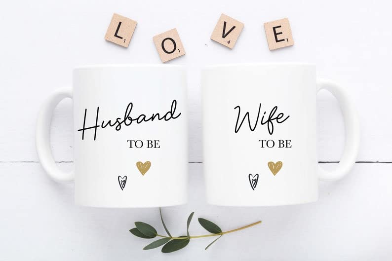 Engagement Gifts for Couples Newly Engaged, Husband and Wife to Be Mug Set, Hen Party, Bridal Shower - Image 2