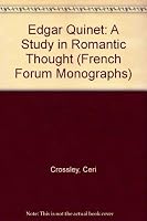 Edgar Quinet: A Study in Romantic Thought (French Forum Monographs) 0917058429 Book Cover