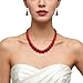 Cryshimmer Pearl Choker Necklace for Women Faux Pearl Beads Strand Necklace Earring Set Costume Jewelry (Red-1),Valentines Day Gifts for Her/Wife/Mother/Girlfriend