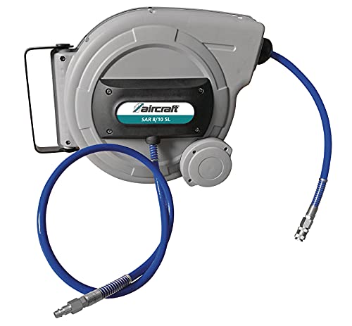 Aircraft Schlauchaufroller SAR 8/10 SL (Innen-ø 8 mm, außen-ø 12 mm, Länge 10 m, zur Wand- oder Deckenmontage, Druckluftschlauch)