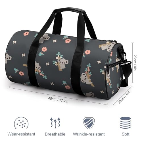 Sac week-end duffel bag imprimé koala floral 45cm multi-usage