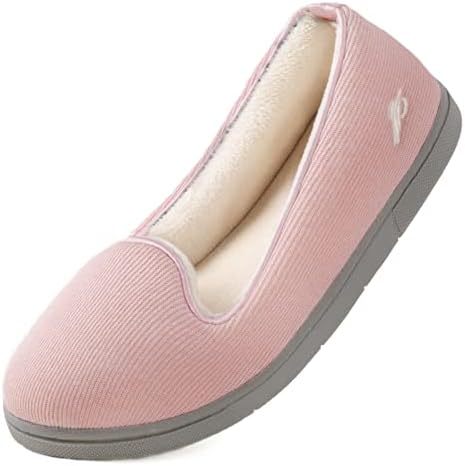 Wishcotton Women's Loafer House Slippers with Cozy Memory foam, Lightweight Closed Back House Shoes Indoor Outdoor (Pink, US Size 8)