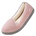 Wishcotton Pantoufle Femme Léger Respirant Chausson Femme Coton Antidérapant en Mousse à Mémoire Intérieur et Extérieur, Rose, 41 EU