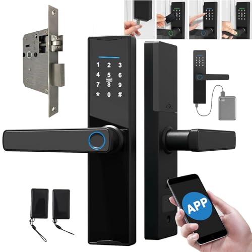 Serrure De Porte Électronique Intelligente WiFi, Serrure À Empreinte Digitale, Serrure De Porte D'entrée Connectée Tuya Avec Clavier Numérique, Serrure À Code Pour La Maison