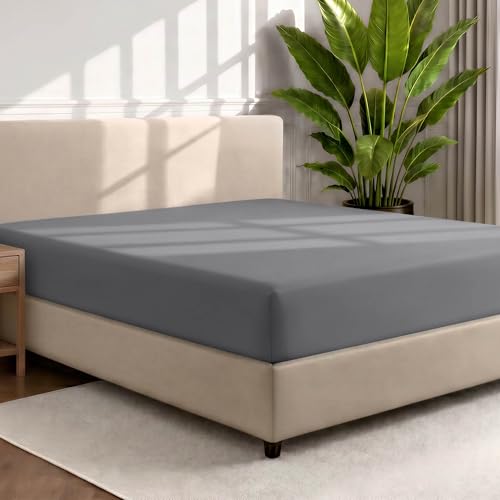 Bare Home Fitted Bottom Sheet King Size - Premium 1800 Microfiber - Ultra-Soft Hotel Luxury - Deep...