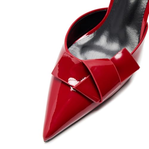 miss left Women Classic Pointed Toe Patent Leather D'Orsay Pumps Comfy Low Heel Slip on Party Office Dressy Shoes Size 4-16 US3