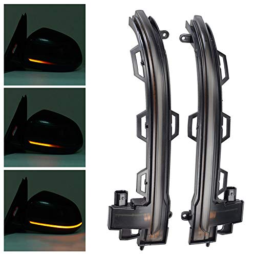Dynamic LED Side Mirror Light Blink Sequential Turn Signal Light Strip Assembly for BMW X3 X4 X5 X6 F25 F26 F15 F16 2014 2015 2016 2017 2018 2019,63137280771, 63137280772 (Yellow)