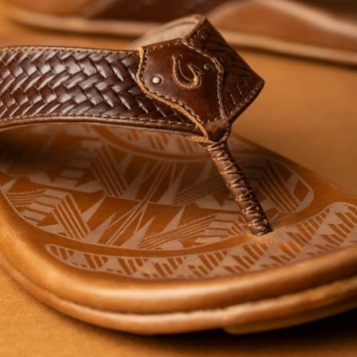 Image of OluKai Mea Ola Men's Leather Beach Sandals, Soft & Durable Flip Flops