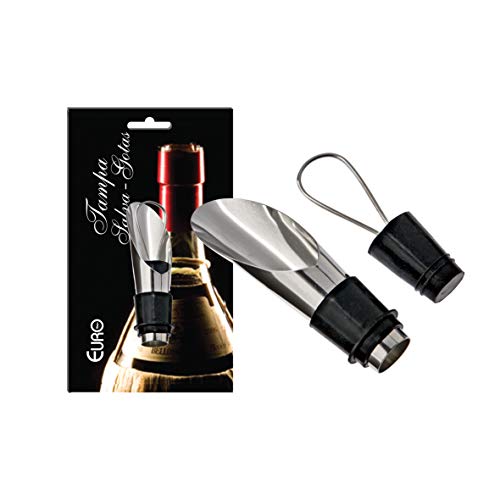 Tampa com Bico Dosador Salva-Gotas, Euro, ZR687, Inox/Preto