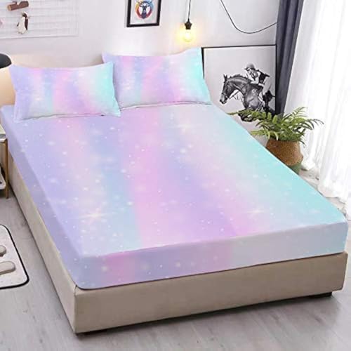 MUSOLEI Princess Castle Fitted Sheet Set - Twin Size Microfiber, Includes 1 Fitted Sheet & 1 Pillowcase