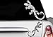 HR-WERBEDESIGN 2X Gecko 20 x 9cm Auto Aufkleber Hawaii Sticker Tattoo Gekko Hibiskus Eidechse