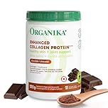 Organika Chocolate Enhanced Collagen Powder (Type 1 & 3) – 10g Per Serving for Hair, Skin, Nails & Joints – Canadian-Made, Grass-Fed, Non-GMO, 252g