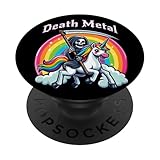 Death Metal Grim Reaper Riding a Unicorn PopSockets Adhesive PopGrip