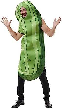 EraSpooky Pickle Halloween Costume Men Women Unisex Adults Cucumber Costume Condiment Party Dress up Food Funny Cosplay Outfits