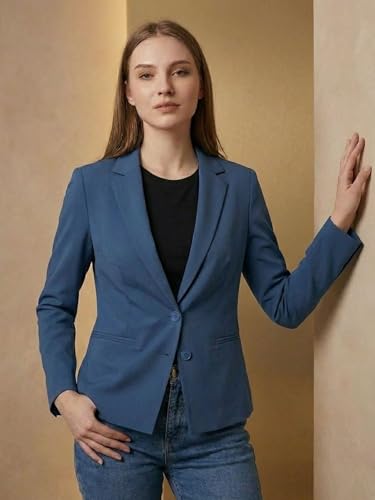 Image of ROCKSY Black Smart Casual Formal Blazer for Women, Regular Fit Stylish Blazer for Women