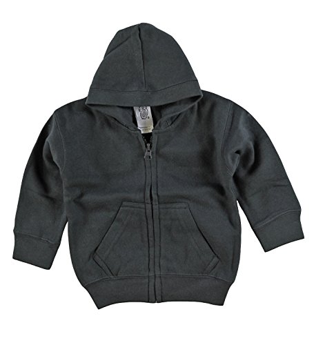 Kiddy Kats Baby Hooded Sweatshirt Cotton Full Zipper Infant Hoodie with Kangaroo Muff Pockets Charcoal, 6 Months