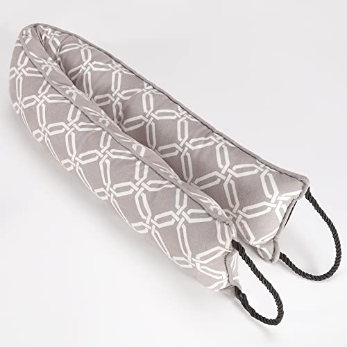 Cima 36" Weighted Under Door Draft Stopper, Bottom Door Seal Sound Wind Blocker Weather Stripping (Grey And White, 36 Inch, 2.0 Lbs) #TOP1