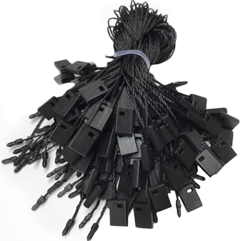 7" 3000 Pcs Black Hang Tag Nylon String Snap Lock Pin Loop Fastener Hook Ties Cover