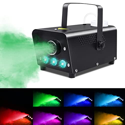 Lifmu Fog Machine, The New Upgrade Of Smoke Machine With Wireless Remote Control And Led Lights, 500W & 2000Cfm Bring Perfect Stage Effects For Halloween, Haunted Decor, Wedding And Various Parties #TOP2