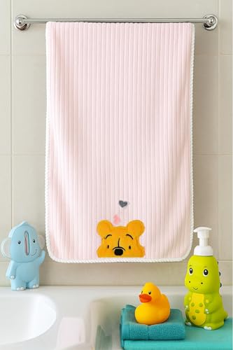 Image of DIVYAM Kids Bath Towel - 425 GSM Soft Microfiber Towel for Newborns, Toddlers & Kids - Lightweight & Absorbent - Bear Design - Multicolor - 120 x 60 CM - Travel Friendly - Set of 1