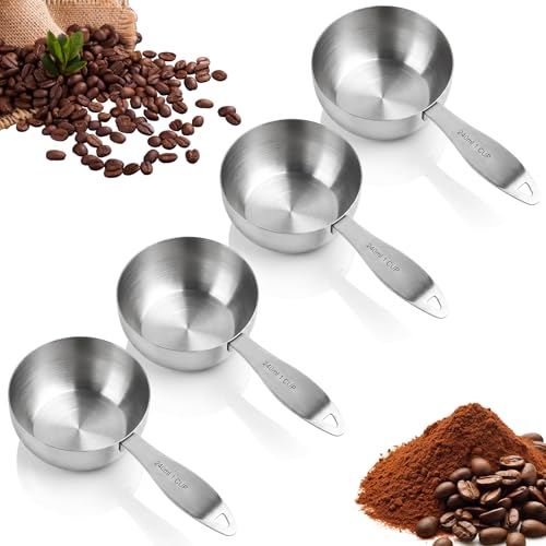 1 Cup Stainless Steel Measuring Cup with Long Handle, 250ml|240cc|8oz, 4Pcs