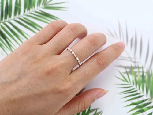 White Gold Band 1/5 ctw Vintage Round Cut Moissanite Wedding Ring for Women 925 Sterling Silver Wedding Band for Women in 10K 14K 18K Solid Gold (D Color VVS1 Clarity)2