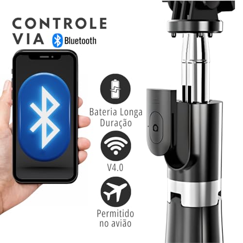 Bastão De Selfie Portátil Suporte De Tripé Para Celular Com Controle Remoto Sem Fio Extensível E Dob