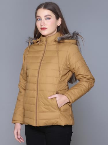 Image of RARE TIMES Women's Stylish Solid Full Sleeves Jacket | Winter Wear Quilted Jacket for Travelling | Regulaer Fit Puffer Jacket For Women