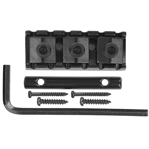 Electric Guitar String Lock Nut, Metal Electric Guitar String Lock Nut With Headstock String Retainer Bar Screw Hex Wrench Replacement(Black(Ge99)) #TOP1