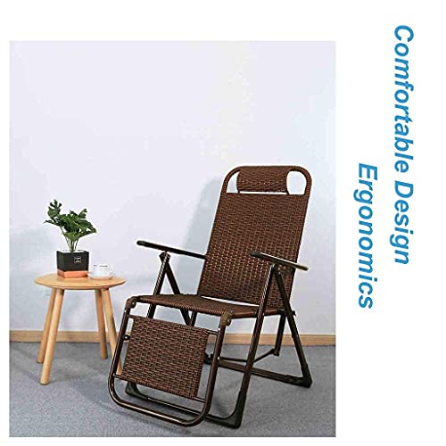 Zero Gravity Lounge Chair, Zero Folding Chair Brown Rattan Reclining Patio Chair, Zero Locking Recliner Chair Living Room Garden Lawn, Outdoor Lounger Chair Oversize Folding (Color:#2) Lounge Chair ( #TOP4