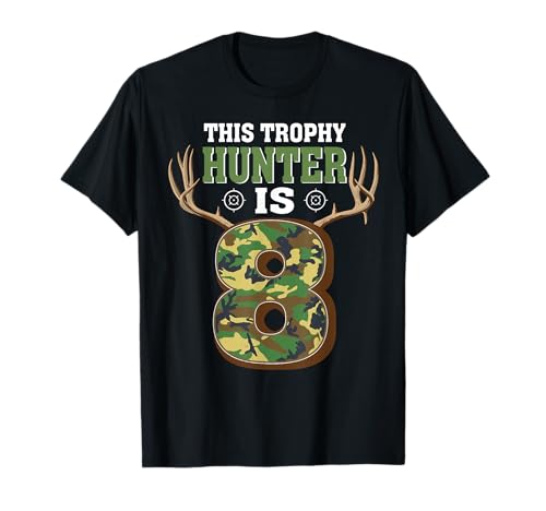 8 Year Old Hunting 8th Birthday Party Deer Hunter T-Shirt
