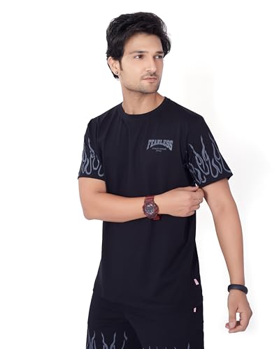 Image of WEET Cotton T-Shirt and Shorts Set for Men,Night Wear for Men,Men's Pyjama Set 114