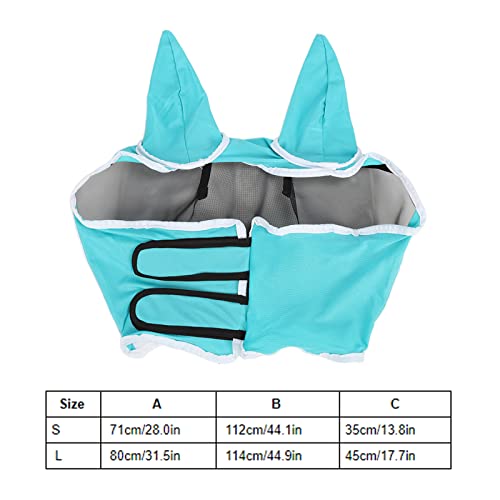 Proteção de cavalo, orelhas de poliéster respirável removível com gancho e laço para uso externo (az