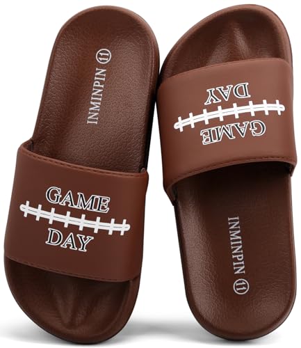 Image of INMINPIN Kids Boys Girls Ball Sprots Slides Sandals Ultra Comfortable Beach Pool Shower Shoes House Slide Indoor Outdoor for Sports Fan