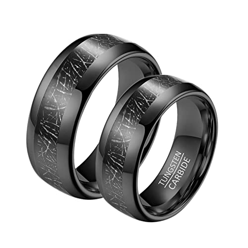 Anneaux du doigt moyen en carbure de tungstène de 8 mm pour couple
