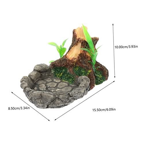 Popetpop Turtle Birdbath Decked Accessories Ornament Container Glass Containers Reptile Feeding Bowl Lizard Gecko Food Bowls Turtle Water Bowl Lizards Feeding Bowl Resin Craft Pet Feeder #TOP6